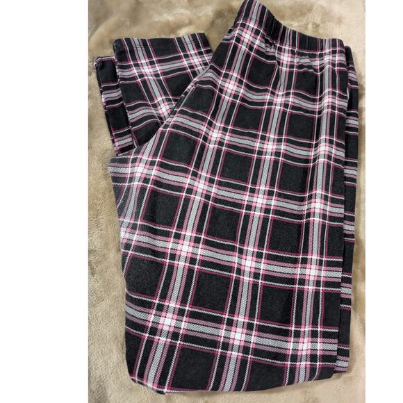 Nobo No Boundaries Womens Leggings Pants Large L 11-13 PLaid Pink Black Stretch - Picture 1 of 4